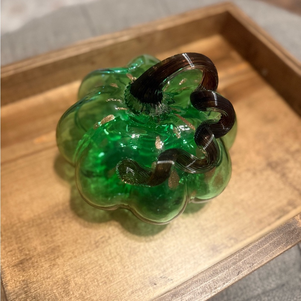 Green Glass Pumpkin